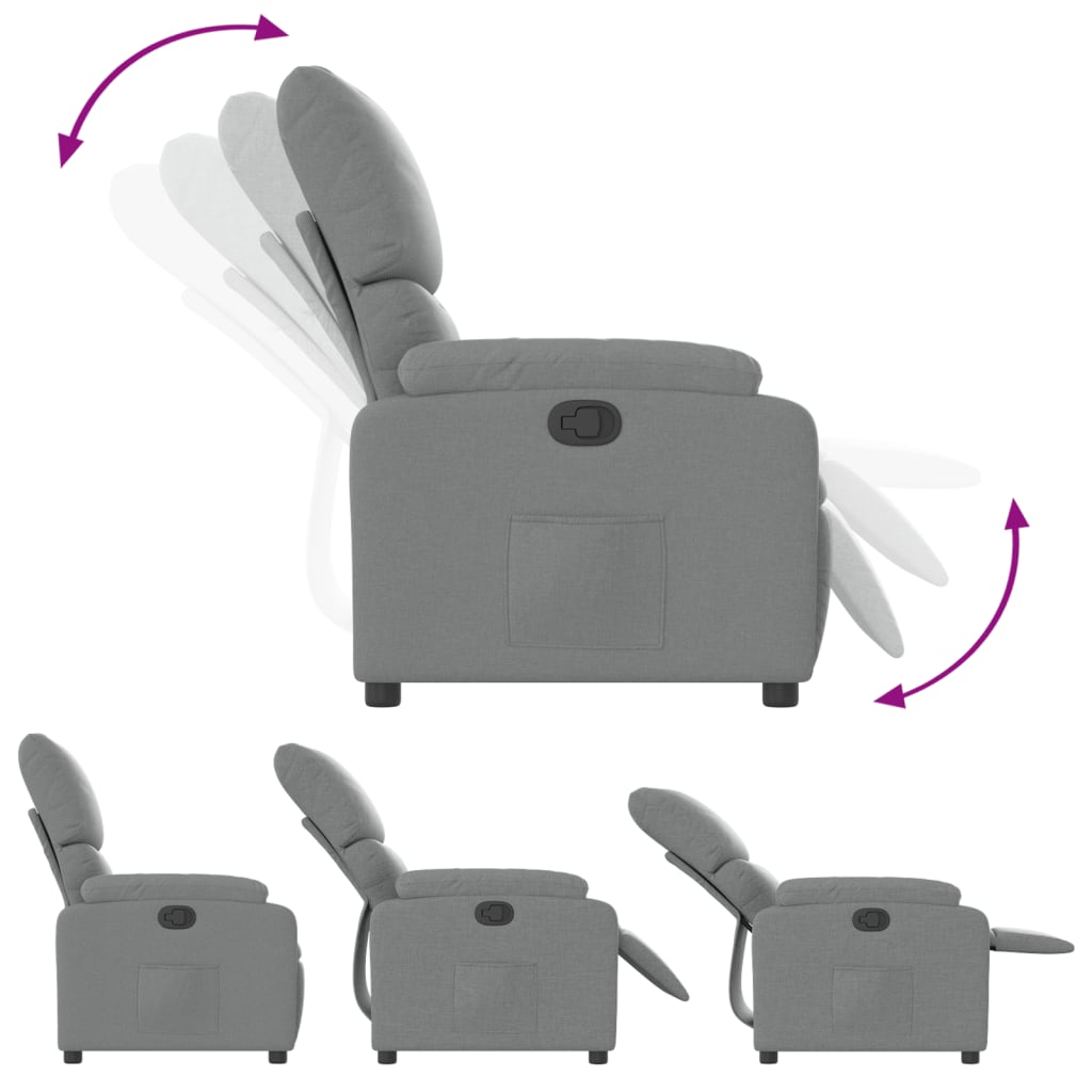 Relaxfauteuil lichtgrijze stof is nu te koop bij PeponiXL, paradijselijk wonen!