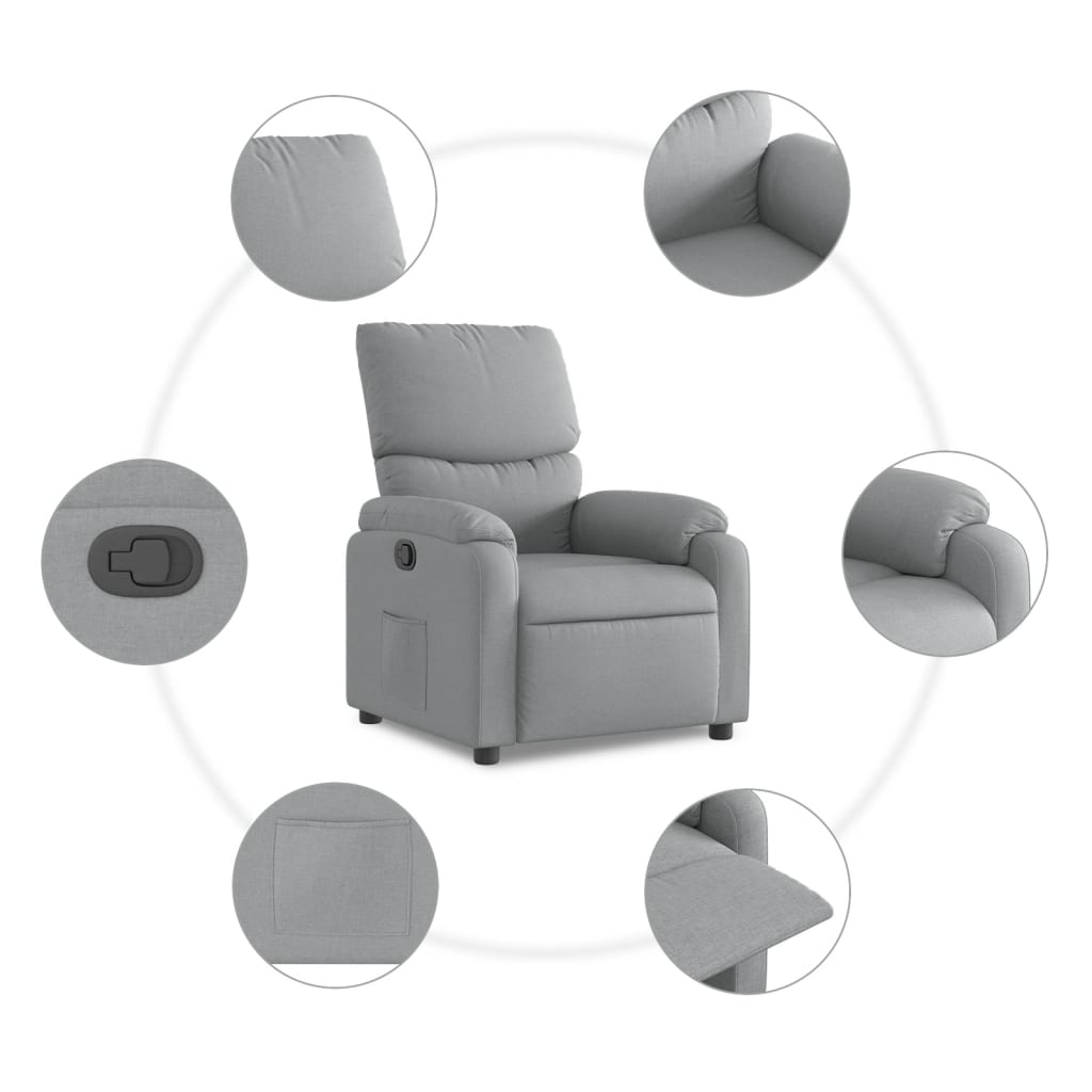 Relaxfauteuil lichtgrijze stof is nu te koop bij PeponiXL, paradijselijk wonen!