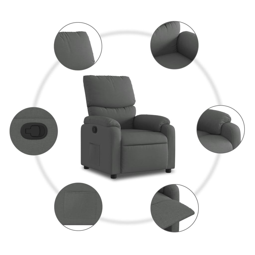 Relaxfauteuil Donkergrijze Stof is nu te koop bij PeponiXL, paradijselijk wonen!