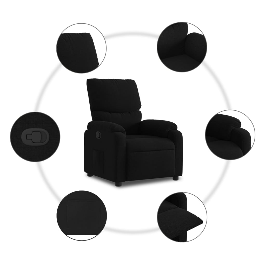 Relaxfauteuil Zwarte Stof is nu te koop bij PeponiXL, paradijselijk wonen!