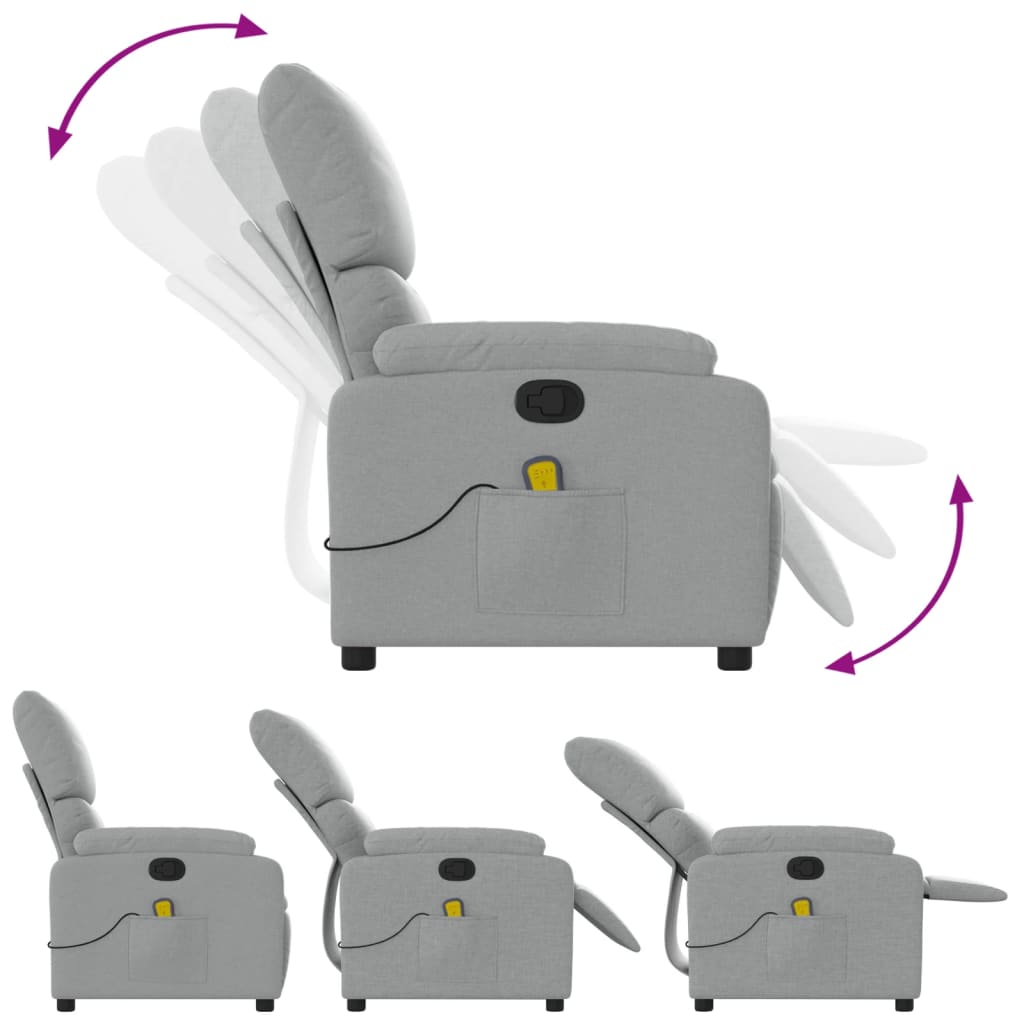 Massagestoel met lichtgrijze stof is nu te koop bij PeponiXL, paradijselijk wonen!