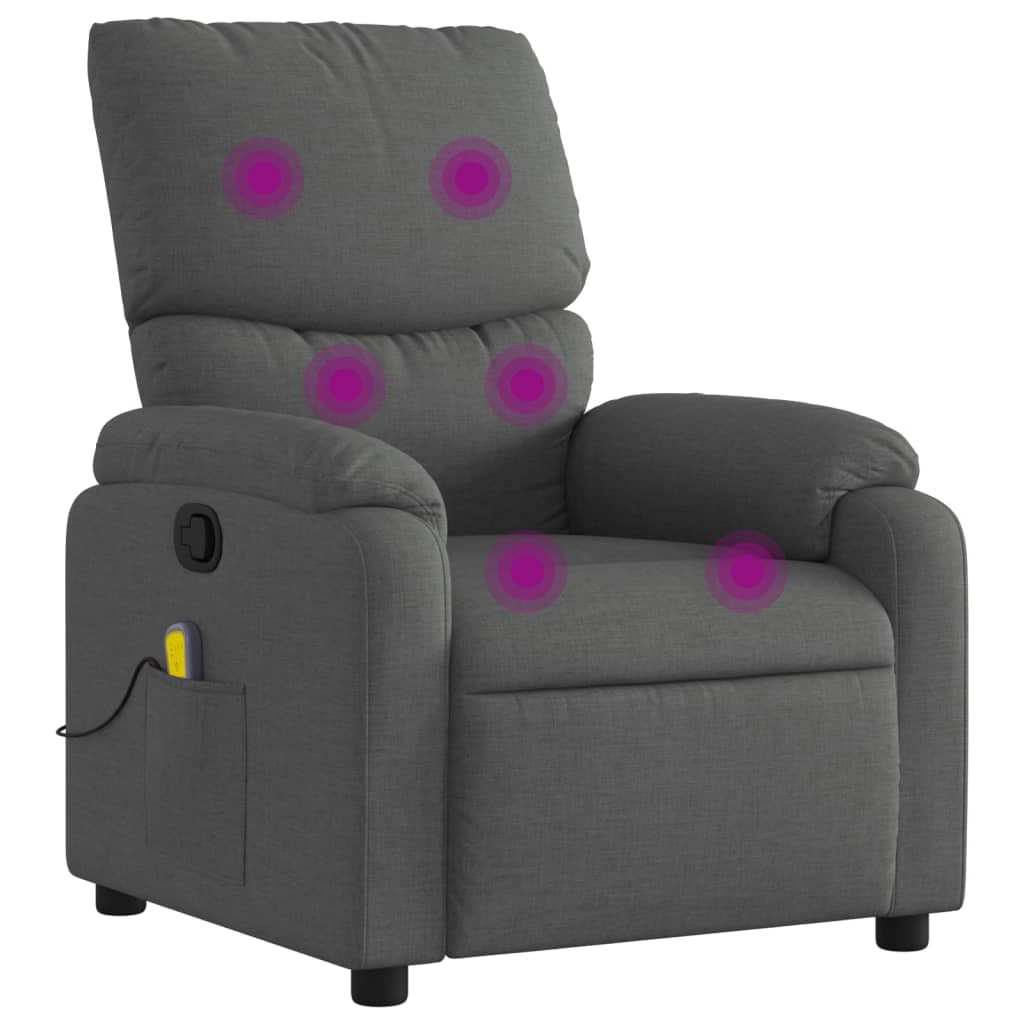 Massagestoel in donkergrijze stof is nu te koop bij PeponiXL, paradijselijk wonen!