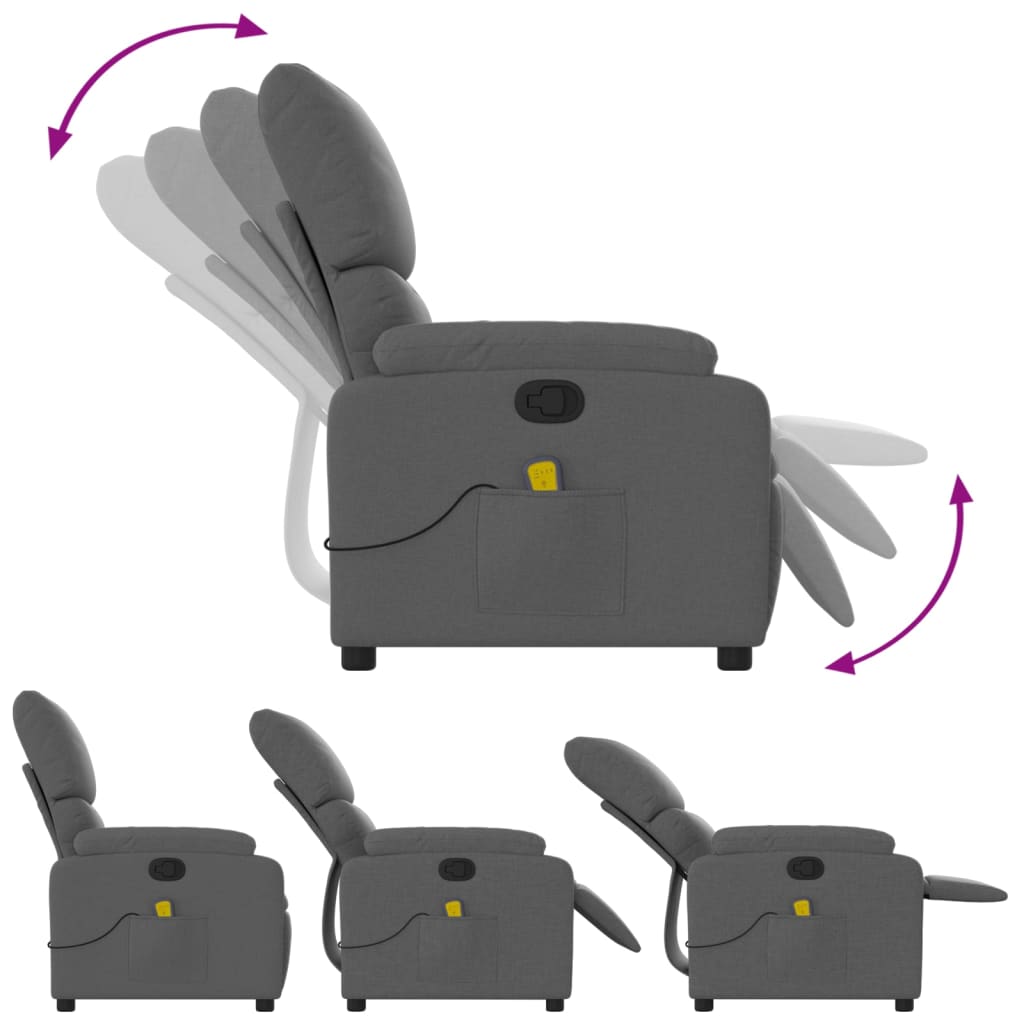 Massagestoel in donkergrijze stof is nu te koop bij PeponiXL, paradijselijk wonen!