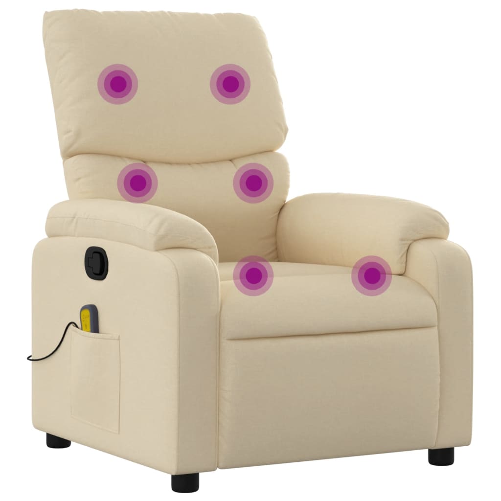 Massagestoel met crèmekleurige stof is nu te koop bij PeponiXL, paradijselijk wonen!