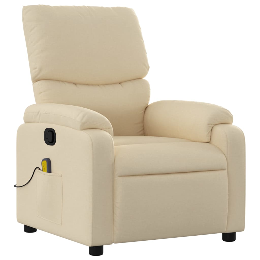 Massagestoel met crèmekleurige stof is nu te koop bij PeponiXL, paradijselijk wonen!