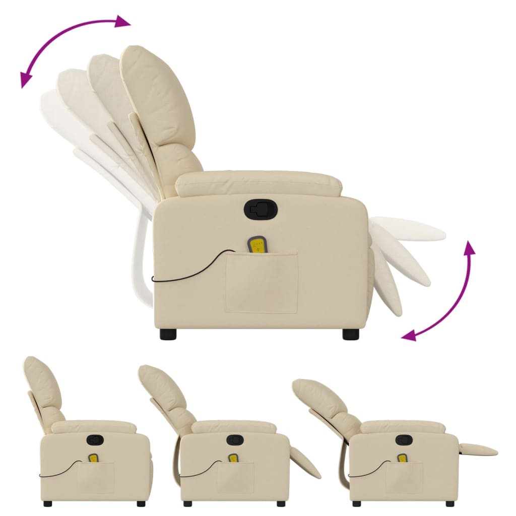 Massagestoel met crèmekleurige stof is nu te koop bij PeponiXL, paradijselijk wonen!