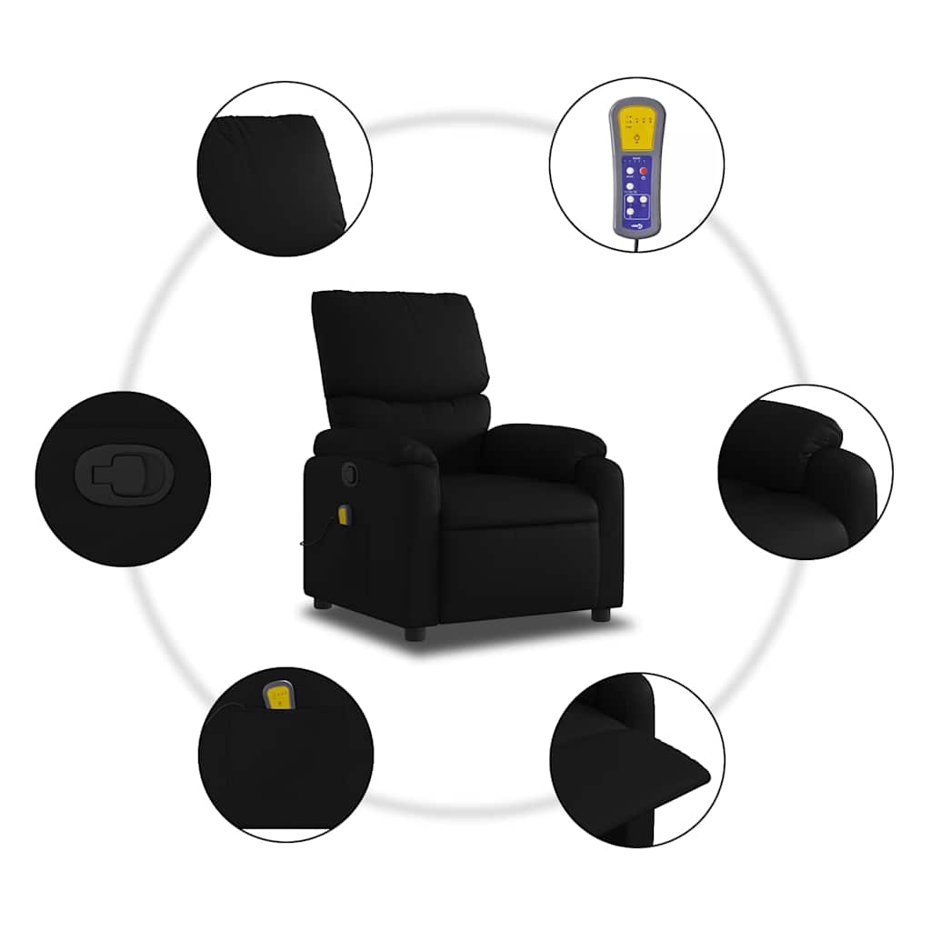 Massagestoel van zwart kunstleer is nu te koop bij PeponiXL, paradijselijk wonen!