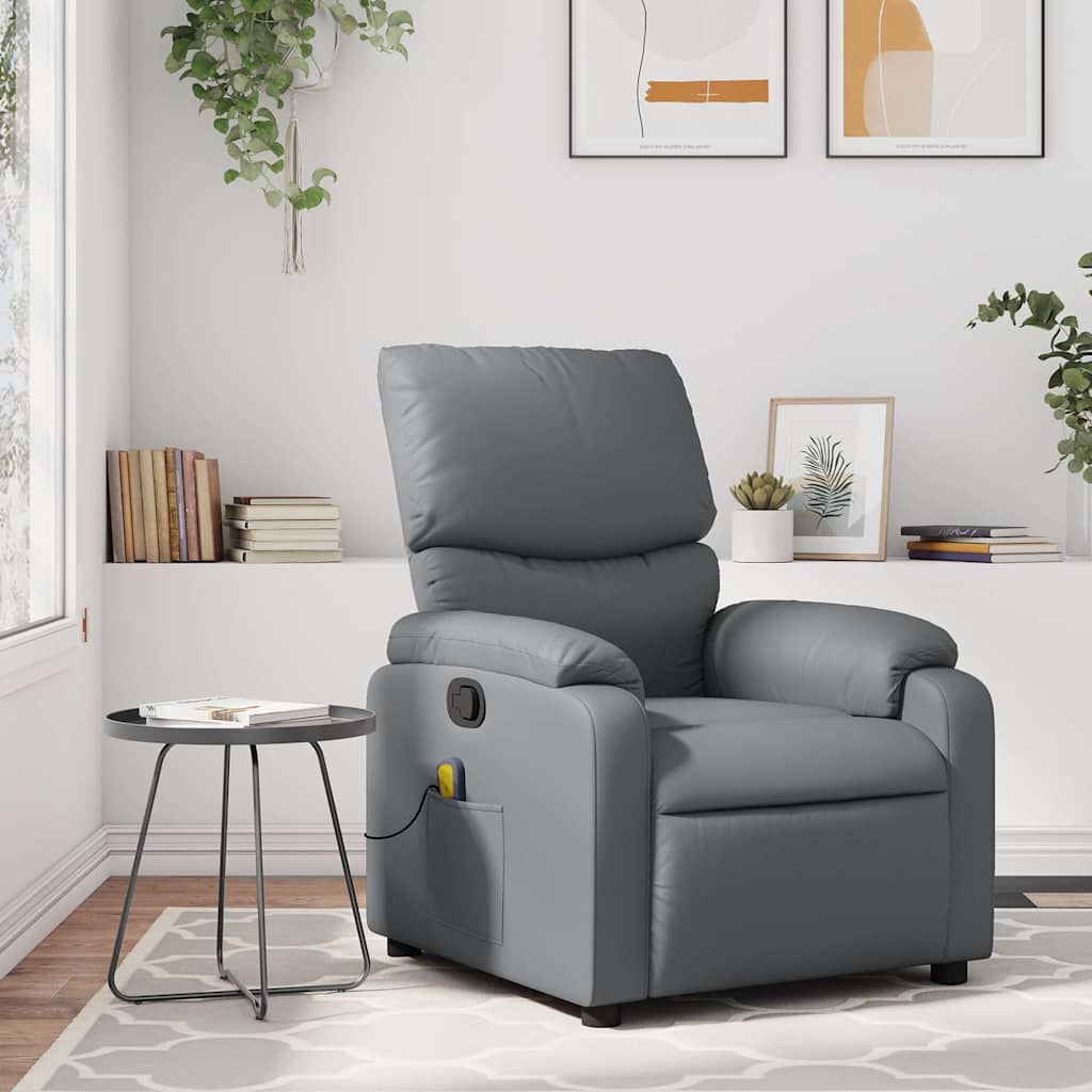 Massagestoel van grijs kunstleer is nu te koop bij PeponiXL, paradijselijk wonen!