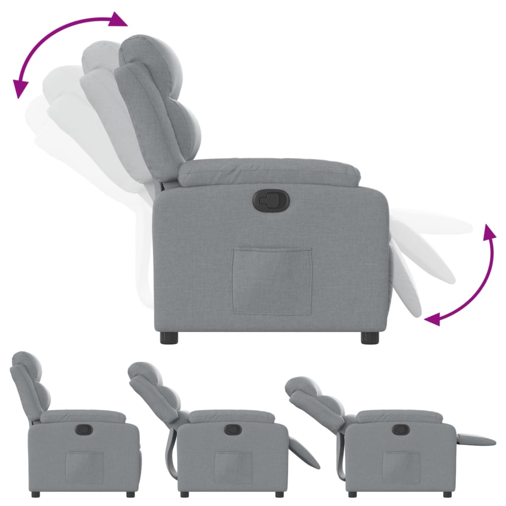 Relaxfauteuil lichtgrijze stof is nu te koop bij PeponiXL, paradijselijk wonen!