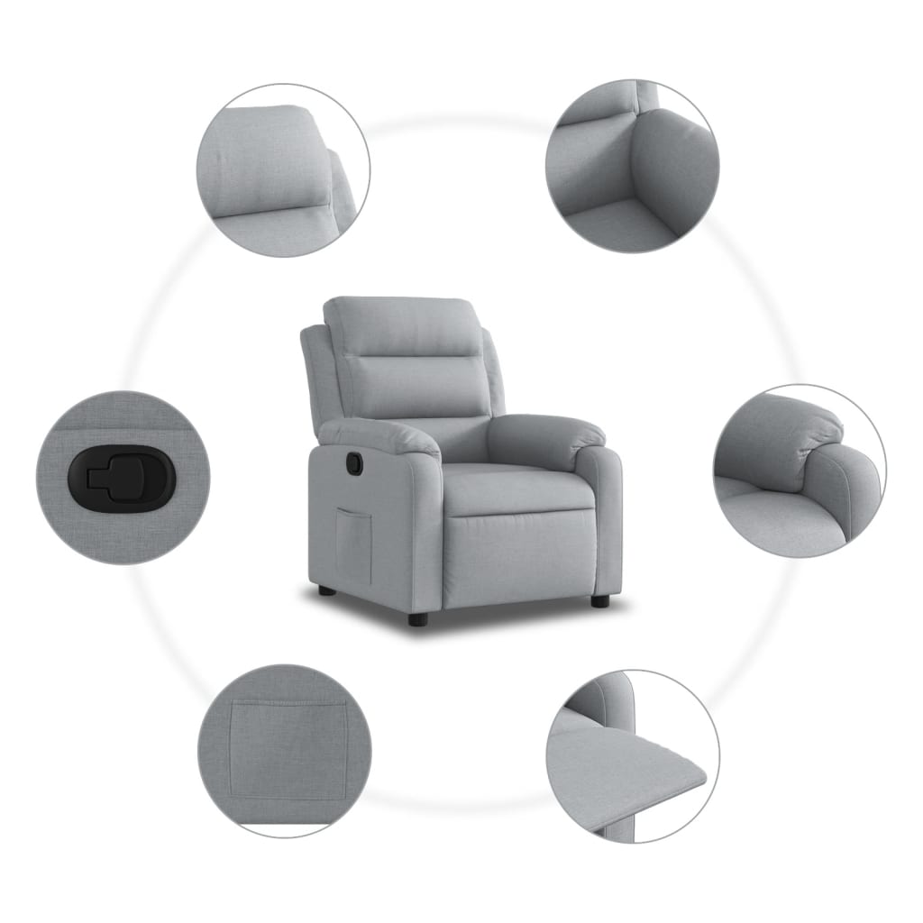 Relaxfauteuil lichtgrijze stof is nu te koop bij PeponiXL, paradijselijk wonen!