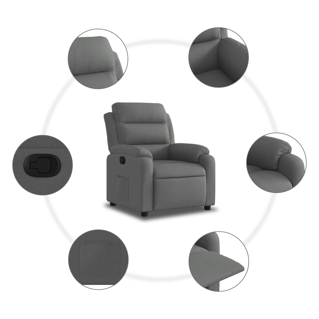 Relaxfauteuil Donkergrijze Stof is nu te koop bij PeponiXL, paradijselijk wonen!