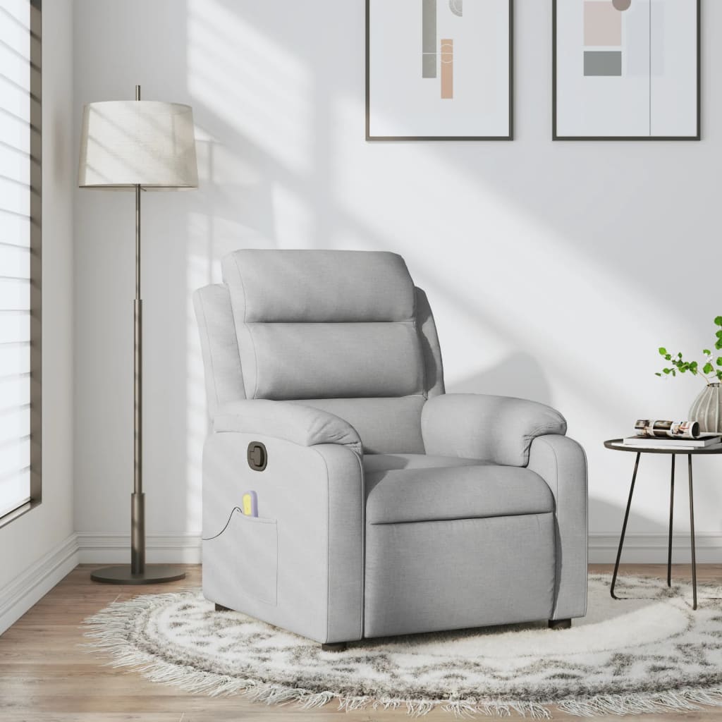 Massagestoel met lichtgrijze stof is nu te koop bij PeponiXL, paradijselijk wonen!