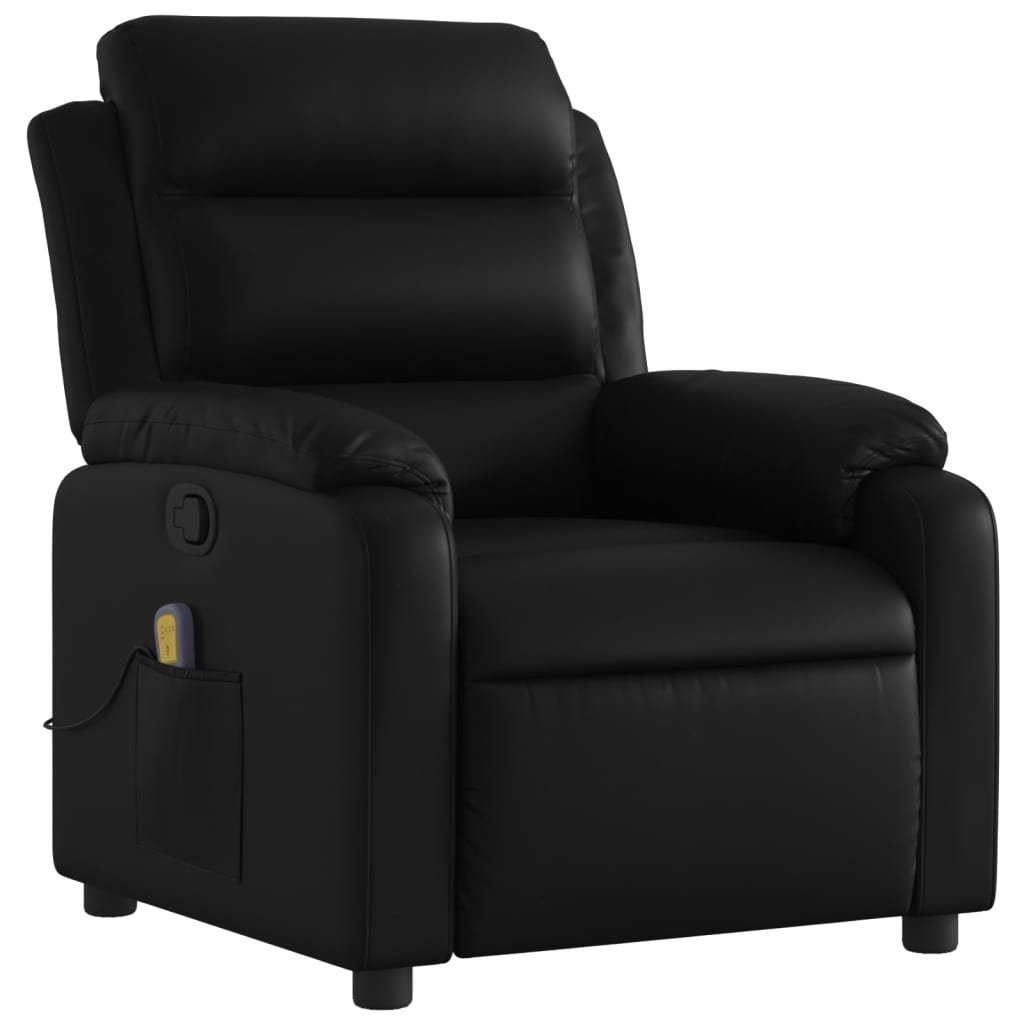 Massagestoel van zwart kunstleer is nu te koop bij PeponiXL, paradijselijk wonen!