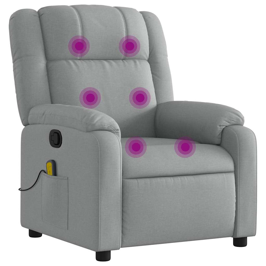 Massagestoel met lichtgrijze stof is nu te koop bij PeponiXL, paradijselijk wonen!