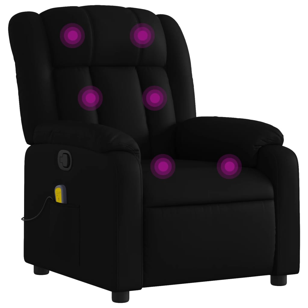 Massagestoel van zwart kunstleer is nu te koop bij PeponiXL, paradijselijk wonen!