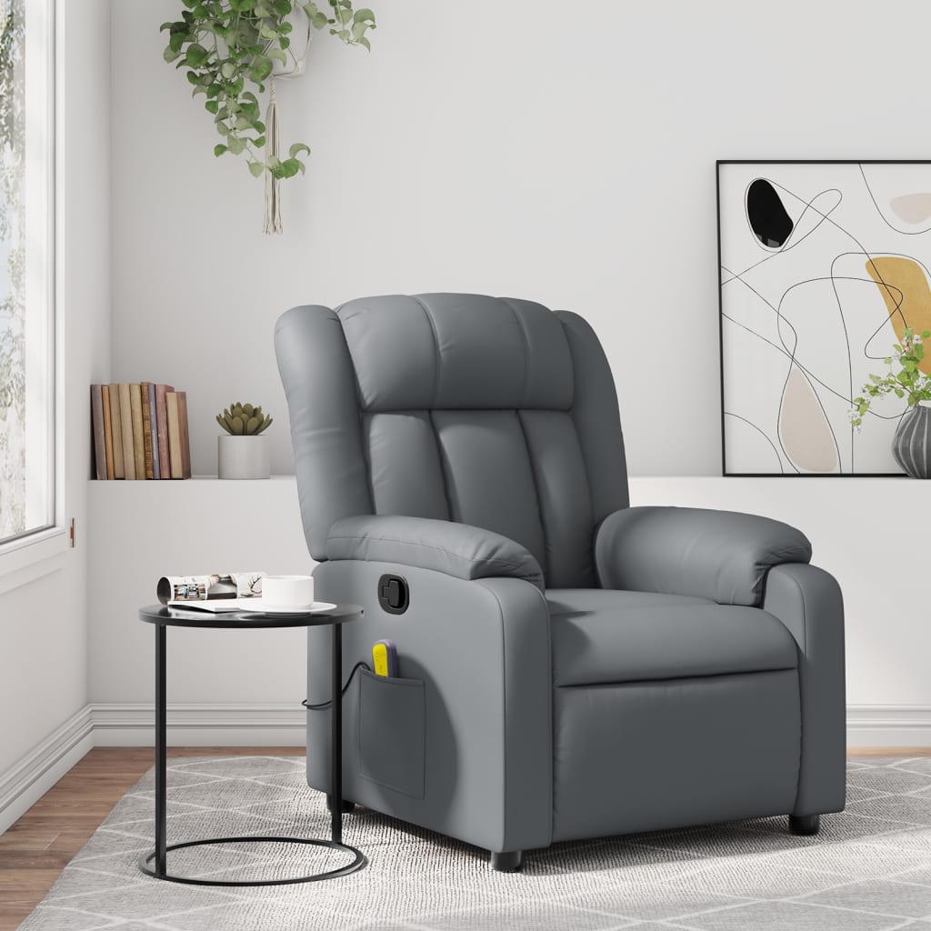 Massagestoel van grijs kunstleer is nu te koop bij PeponiXL, paradijselijk wonen!