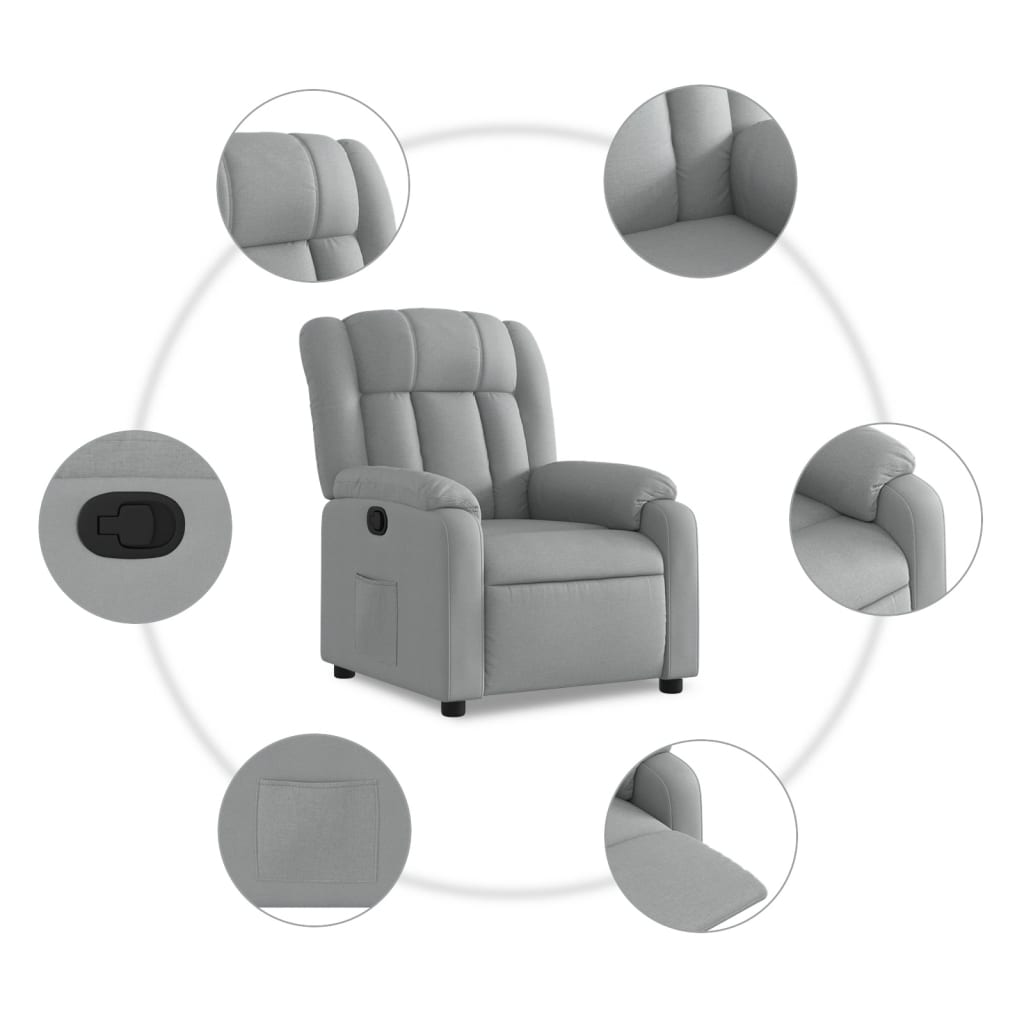 Relaxfauteuil lichtgrijze stof is nu te koop bij PeponiXL, paradijselijk wonen!