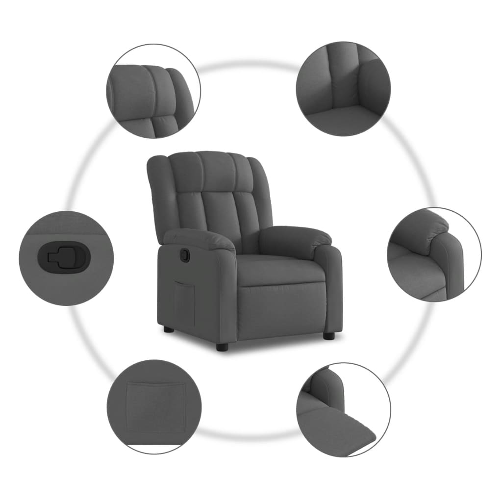 Relaxfauteuil Donkergrijze Stof is nu te koop bij PeponiXL, paradijselijk wonen!
