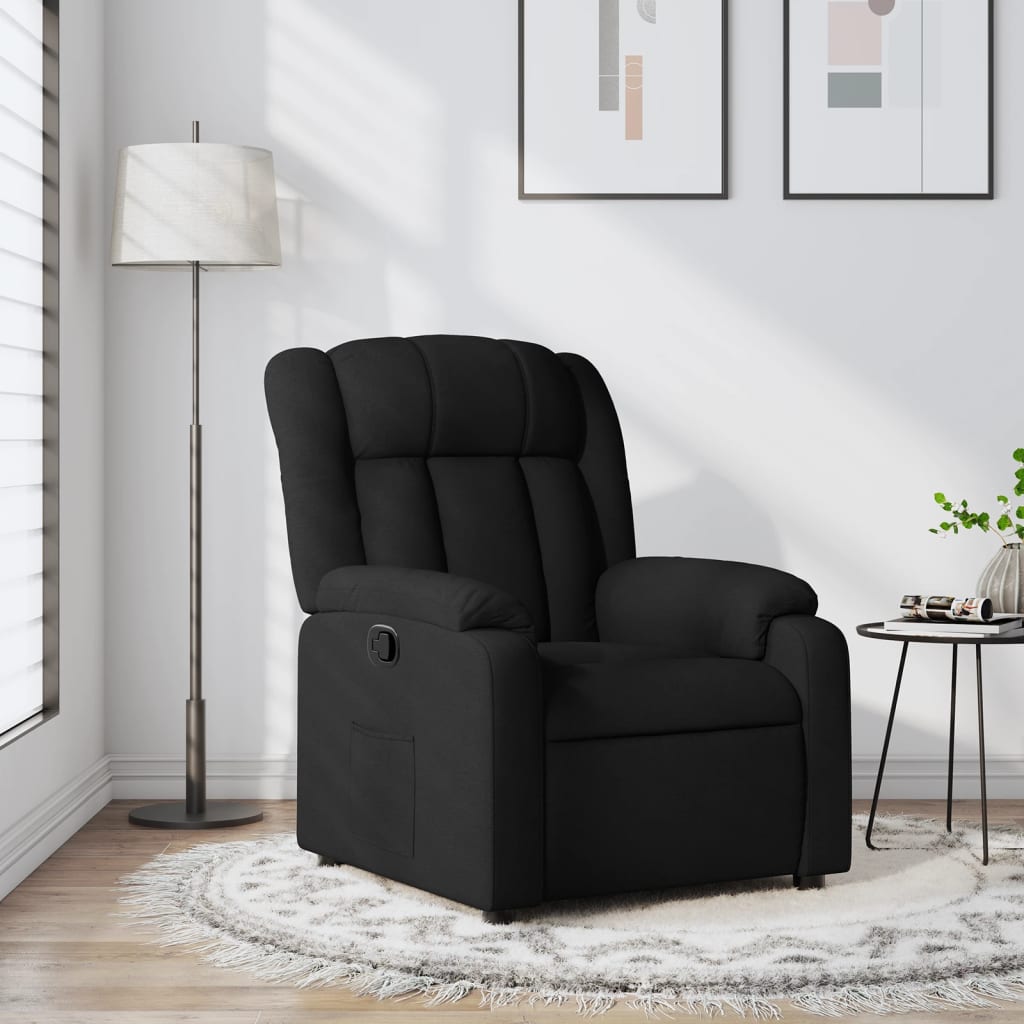 Relaxfauteuil Zwarte Stof is nu te koop bij PeponiXL, paradijselijk wonen!