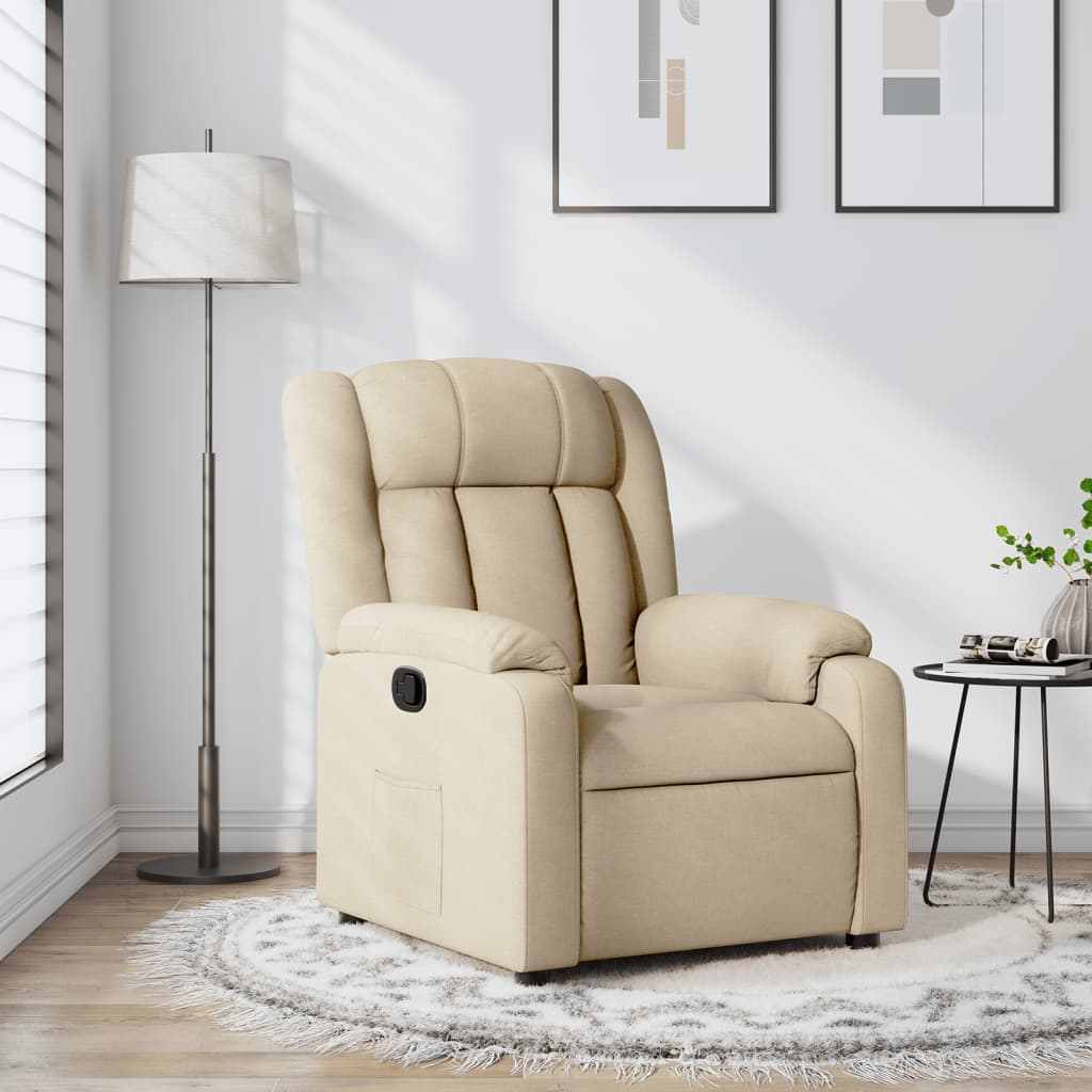 Relaxfauteuil Crème Stof is nu te koop bij PeponiXL, paradijselijk wonen!