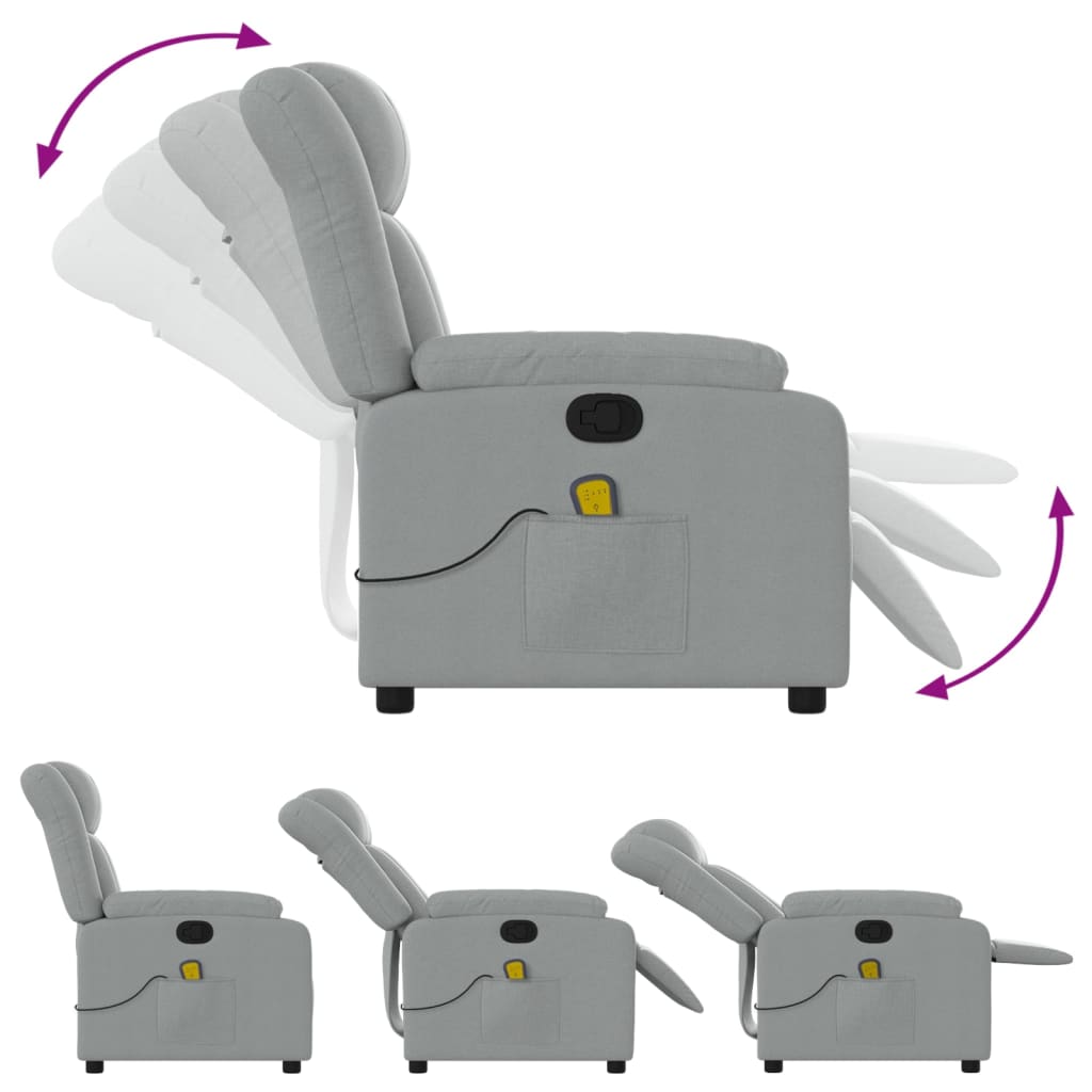 Massagestoel met lichtgrijze stof is nu te koop bij PeponiXL, paradijselijk wonen!