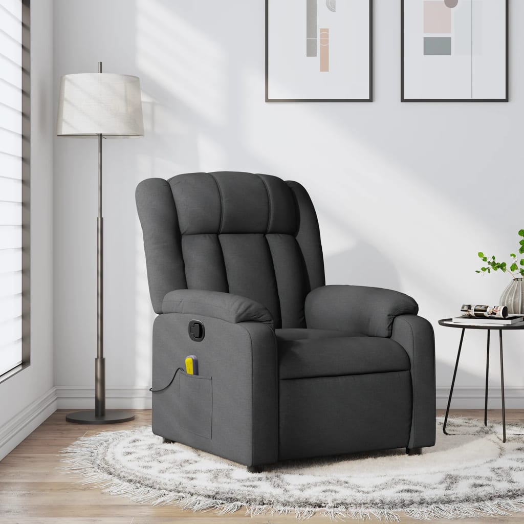 Massagestoel in donkergrijze stof is nu te koop bij PeponiXL, paradijselijk wonen!