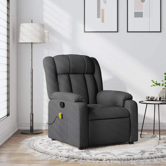 Massagestoel in donkergrijze stof is nu te koop bij PeponiXL, paradijselijk wonen!