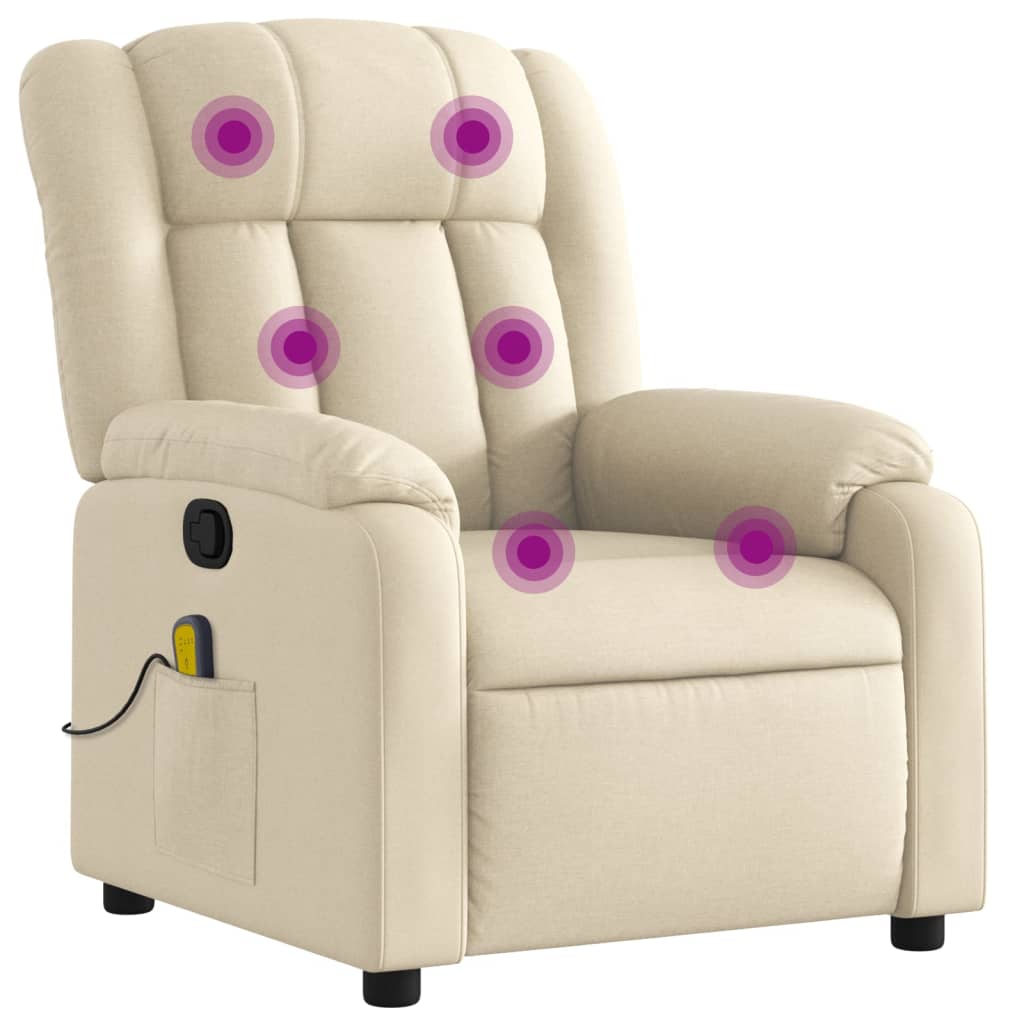 Massagestoel met crèmekleurige stof is nu te koop bij PeponiXL, paradijselijk wonen!