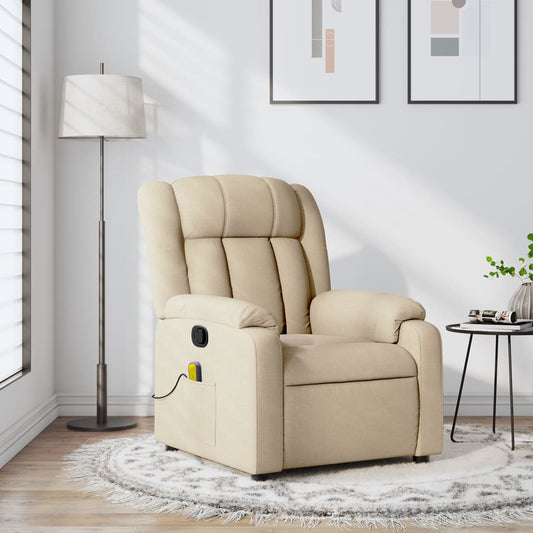 Massagestoel met crèmekleurige stof is nu te koop bij PeponiXL, paradijselijk wonen!