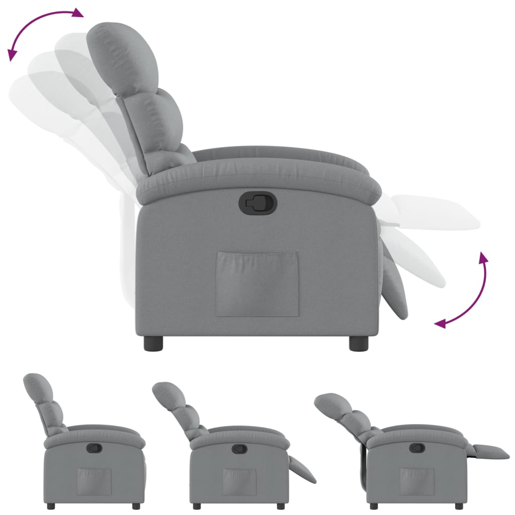 Relaxfauteuil lichtgrijze stof is nu te koop bij PeponiXL, paradijselijk wonen!