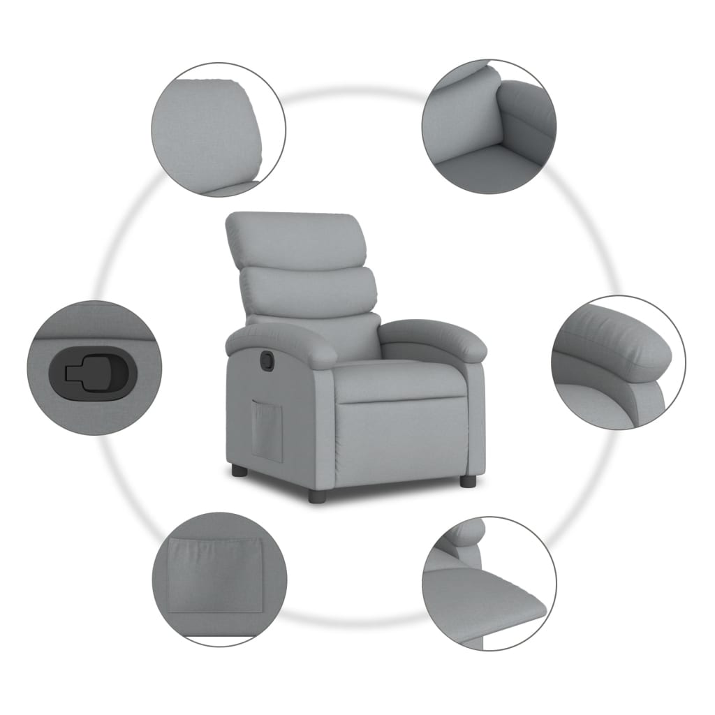 Relaxfauteuil lichtgrijze stof is nu te koop bij PeponiXL, paradijselijk wonen!