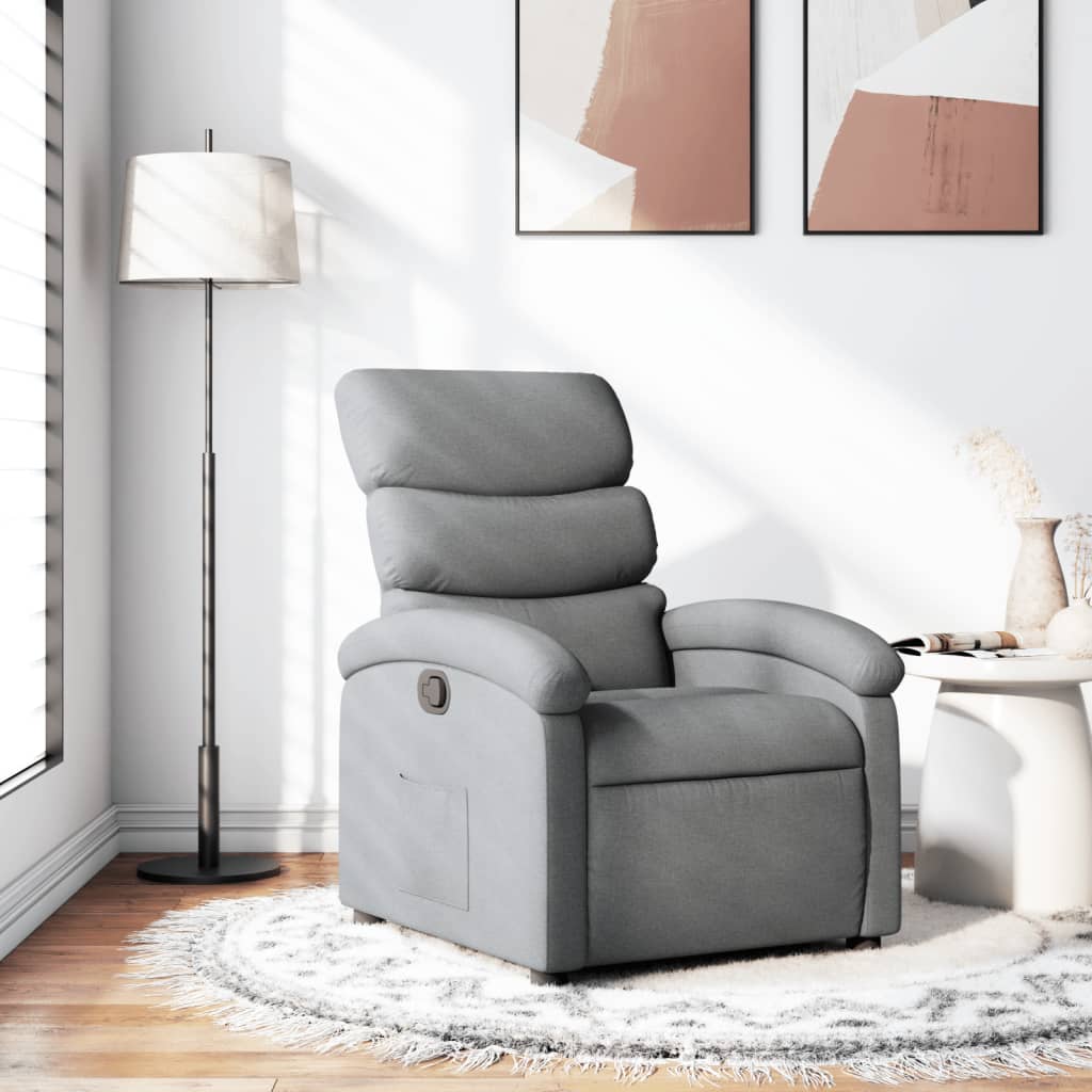 Relaxfauteuil lichtgrijze stof is nu te koop bij PeponiXL, paradijselijk wonen!