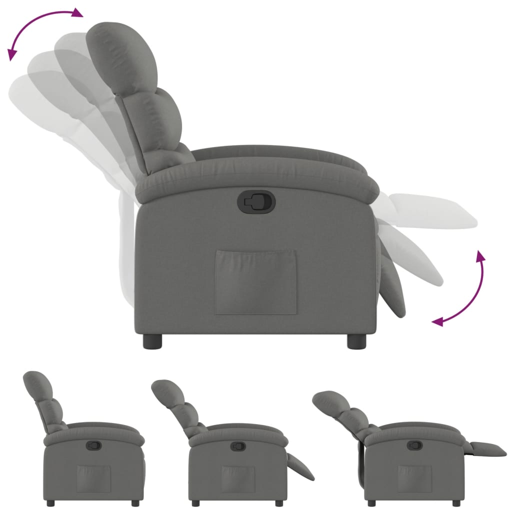 Relaxfauteuil donkergrijze stof is nu te koop bij PeponiXL, paradijselijk wonen!