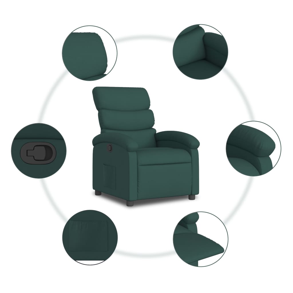Relaxfauteuil donkergroene stof is nu te koop bij PeponiXL, paradijselijk wonen!