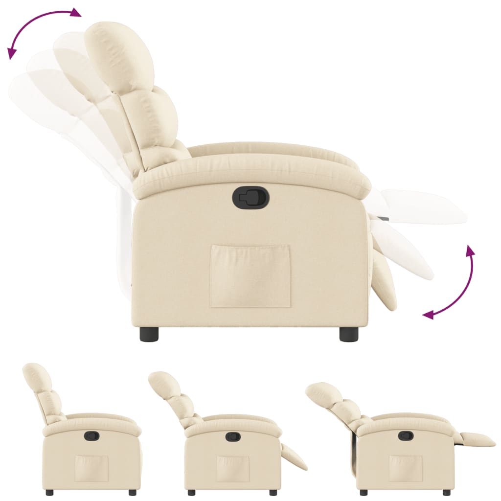 Relaxfauteuil crème stof is nu te koop bij PeponiXL, paradijselijk wonen!