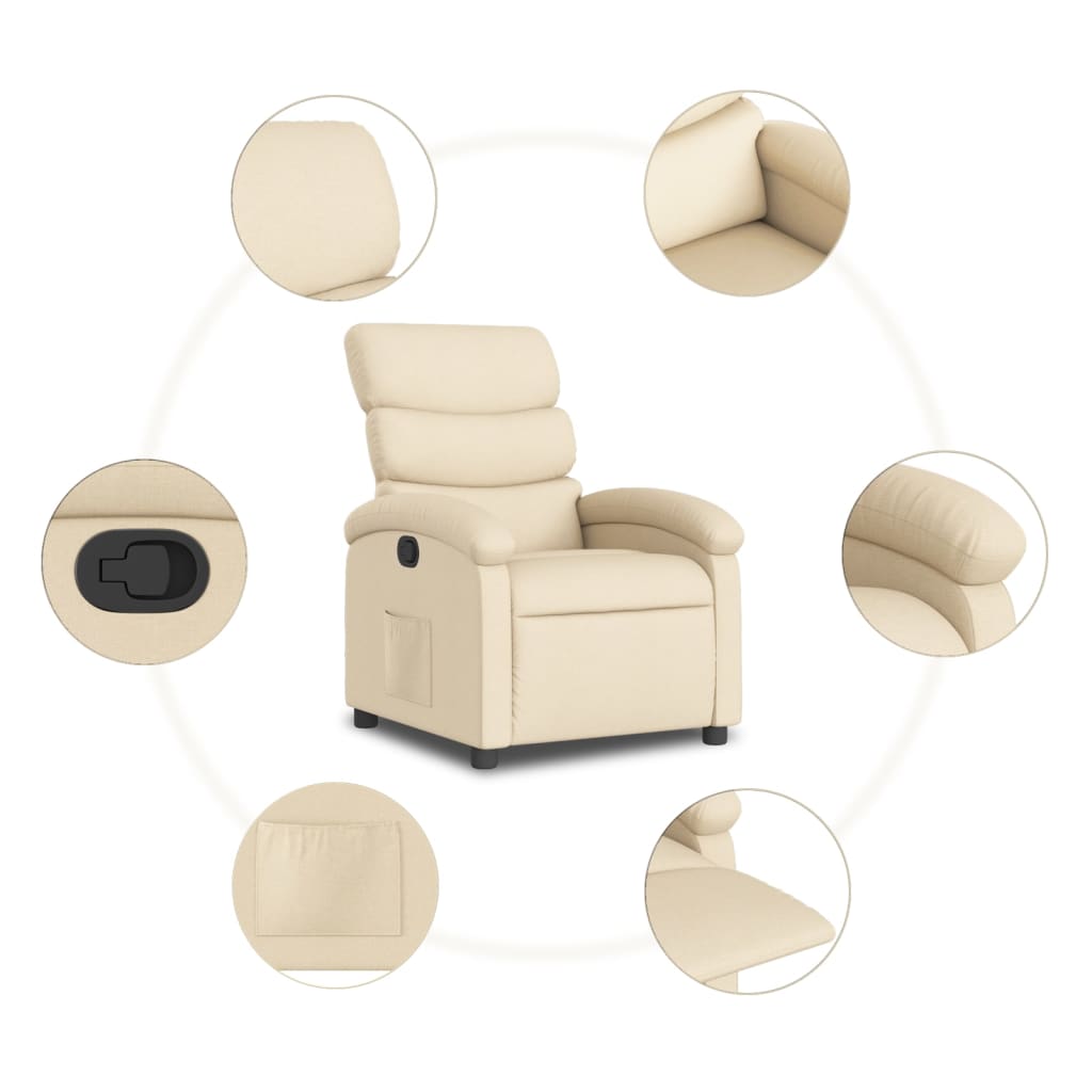 Relaxfauteuil crème stof is nu te koop bij PeponiXL, paradijselijk wonen!