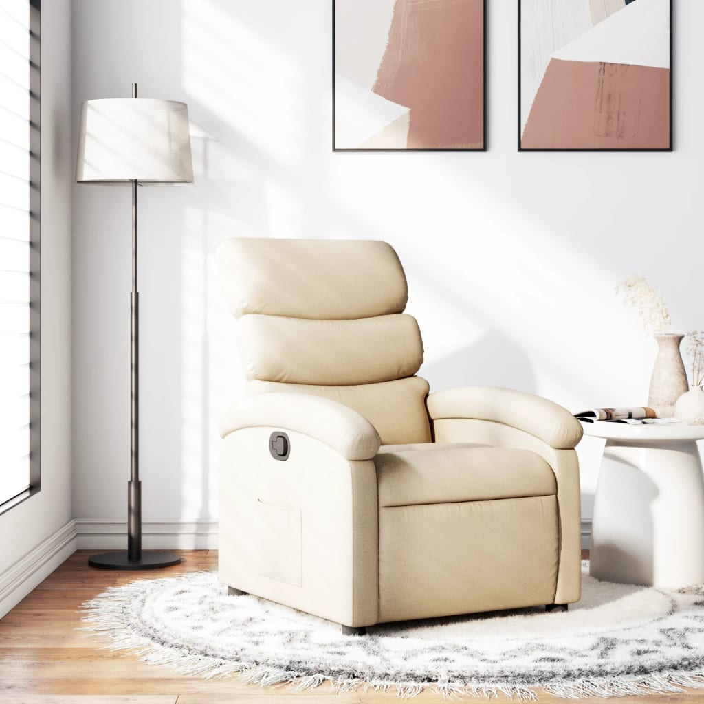 Relaxfauteuil crème stof is nu te koop bij PeponiXL, paradijselijk wonen!
