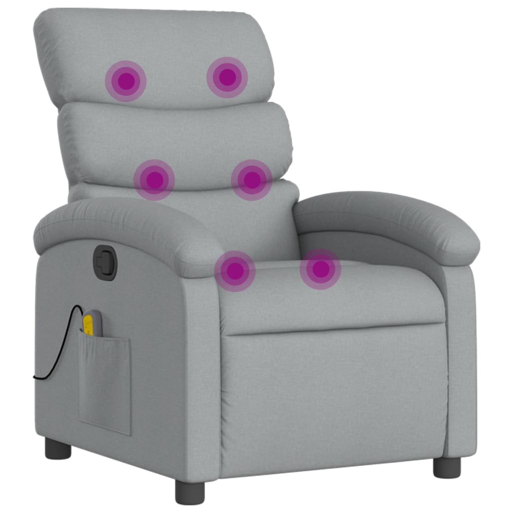 Massagestoel met lichtgrijze stof is nu te koop bij PeponiXL, paradijselijk wonen!