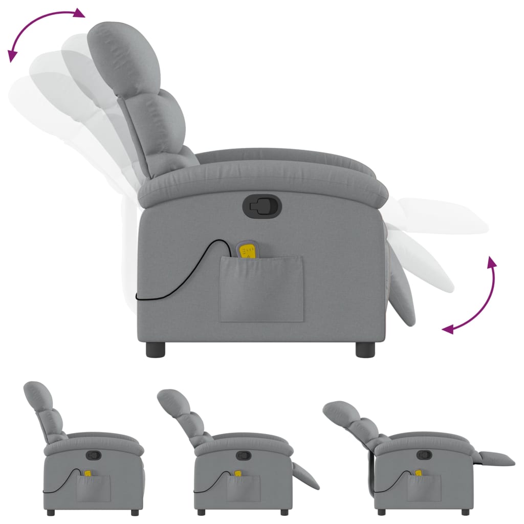 Massagestoel met lichtgrijze stof is nu te koop bij PeponiXL, paradijselijk wonen!
