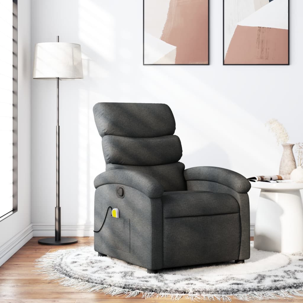 Massagestoel in donkergrijze stof is nu te koop bij PeponiXL, paradijselijk wonen!