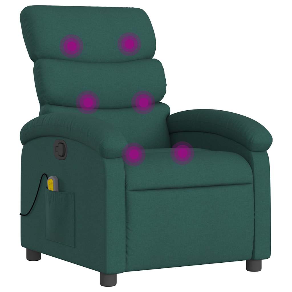 Massagestoel met donkergroene stof is nu te koop bij PeponiXL, paradijselijk wonen!