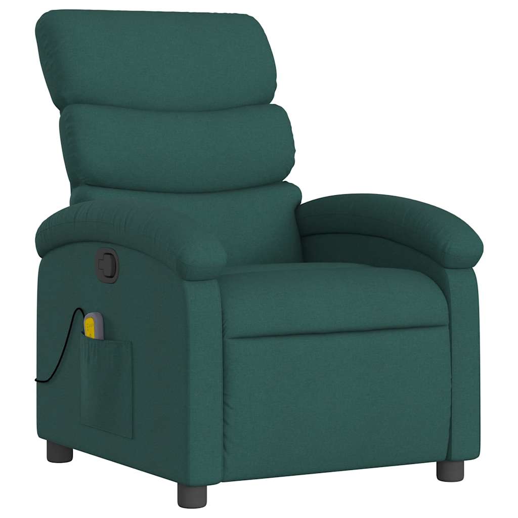 Massagestoel met donkergroene stof is nu te koop bij PeponiXL, paradijselijk wonen!