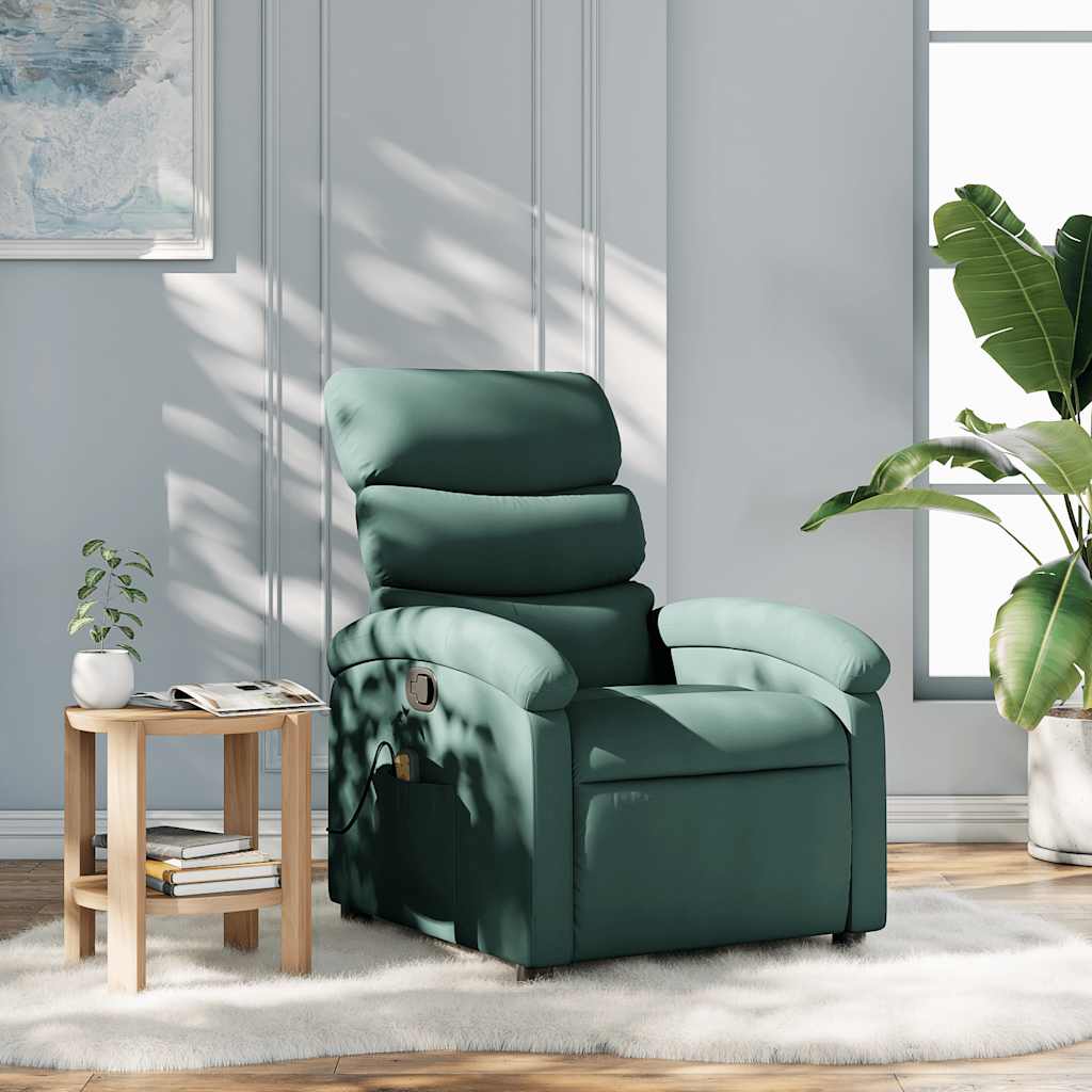 Massagestoel met donkergroene stof is nu te koop bij PeponiXL, paradijselijk wonen!
