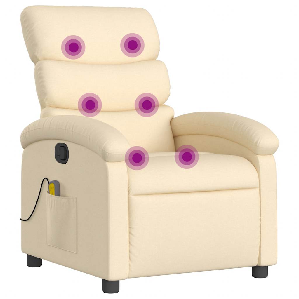 Massagestoel met crèmekleurige stof is nu te koop bij PeponiXL, paradijselijk wonen!