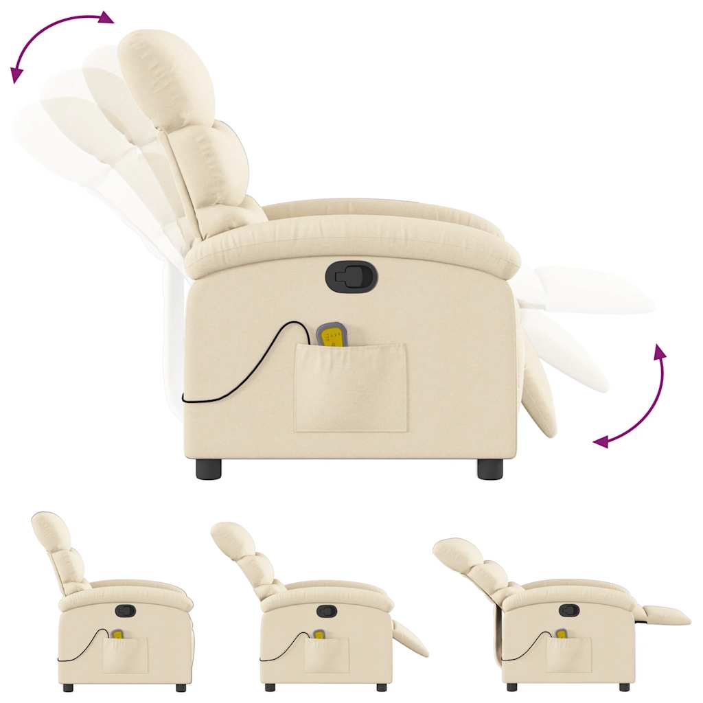 Massagestoel met crèmekleurige stof is nu te koop bij PeponiXL, paradijselijk wonen!