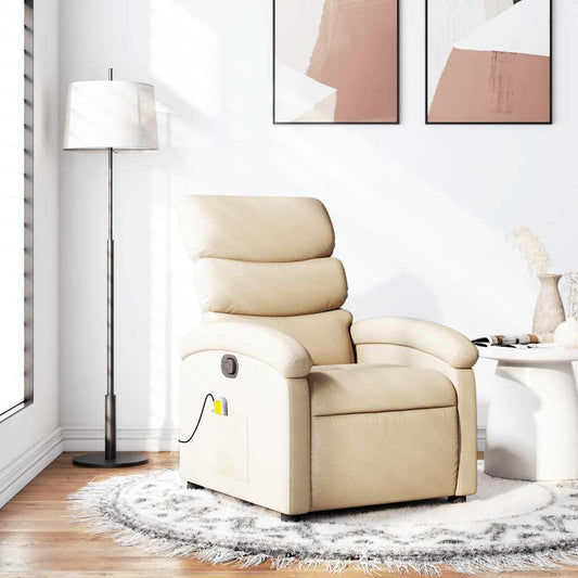 Massagestoel met crèmekleurige stof is nu te koop bij PeponiXL, paradijselijk wonen!