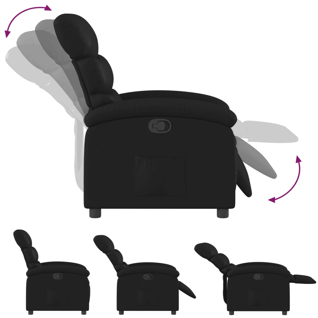 Relaxfauteuil zwart kunstleer is nu te koop bij PeponiXL, paradijselijk wonen!