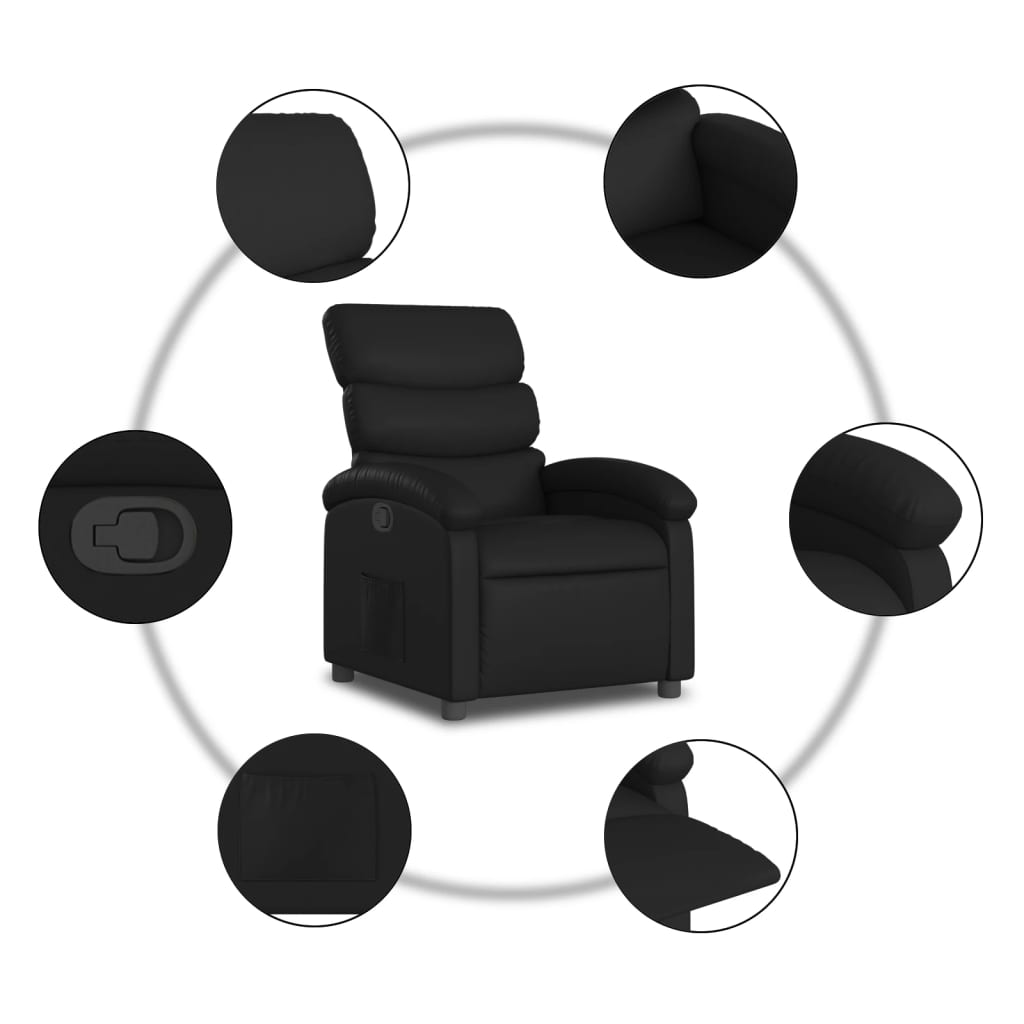 Relaxfauteuil zwart kunstleer is nu te koop bij PeponiXL, paradijselijk wonen!