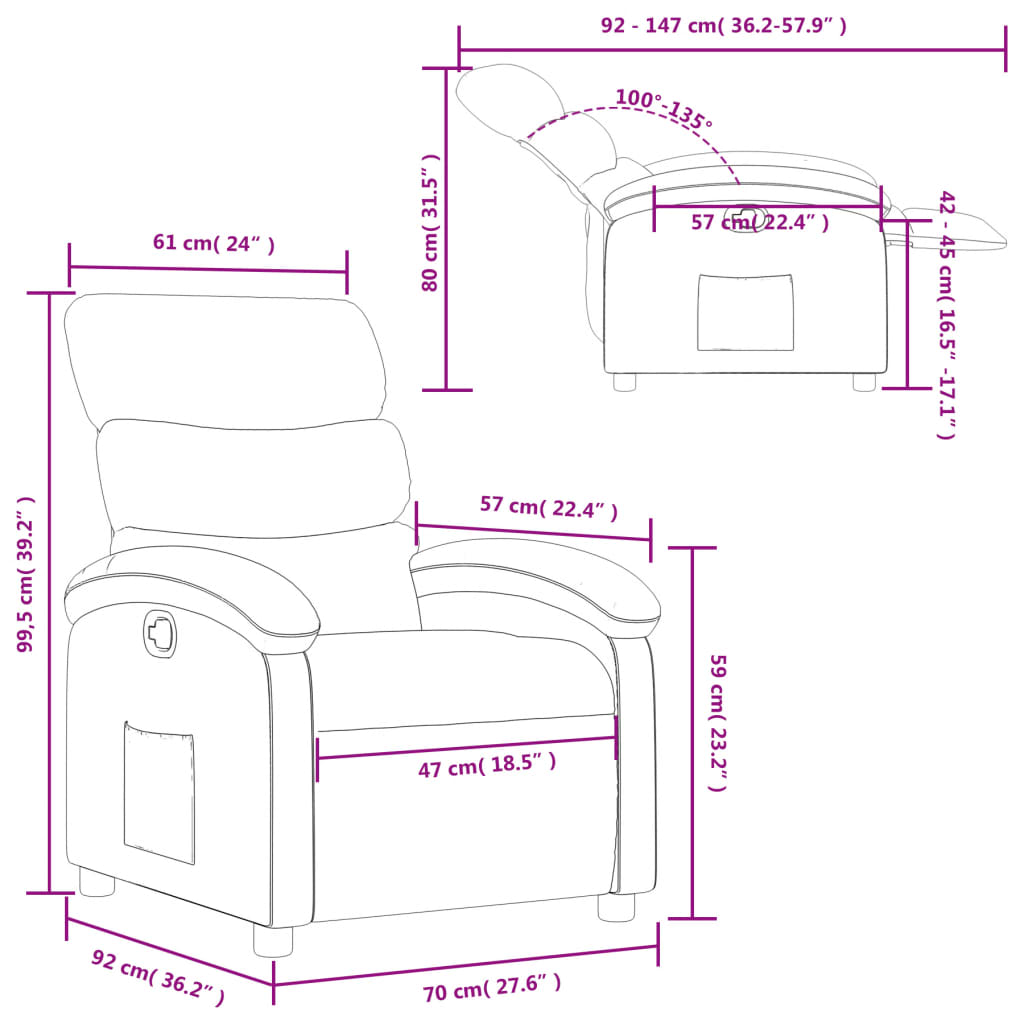 Relaxfauteuil zwart kunstleer is nu te koop bij PeponiXL, paradijselijk wonen!