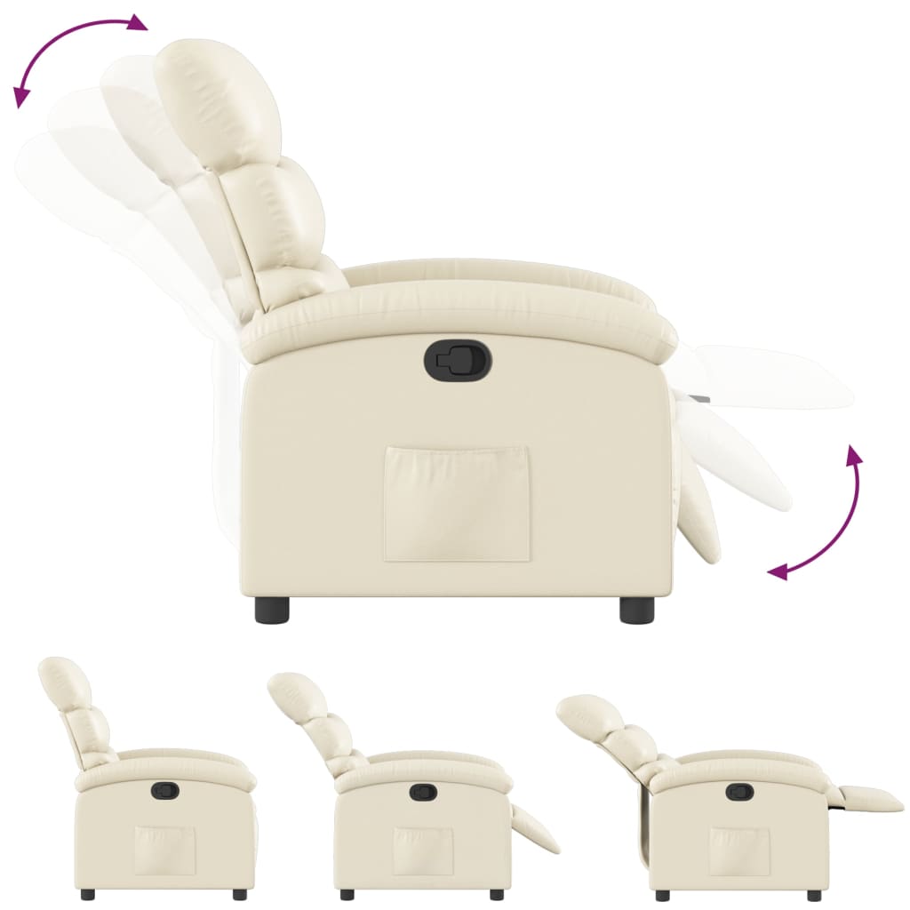 Relaxfauteuil Crème Kunstleer is nu te koop bij PeponiXL, paradijselijk wonen!